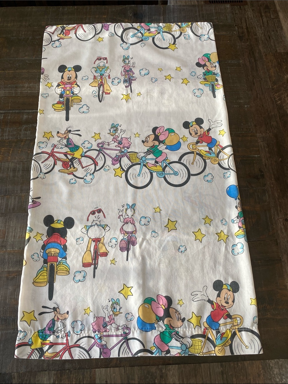 Vintage Disney Mickey & Friends Cycling Pillowcase Retro Cartoon - 1 piece -